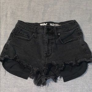 Black jean shorts
